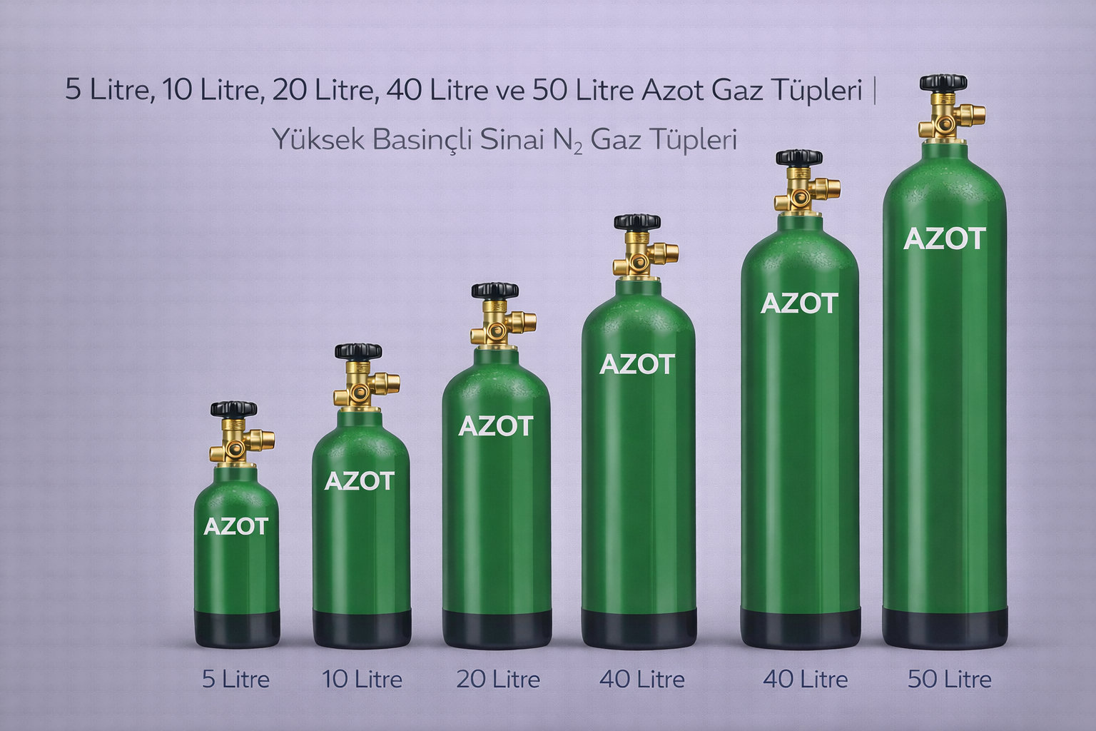 Yüksek Basınçlı Sınai Çelik Çekme Azot Gaz Tüpleri