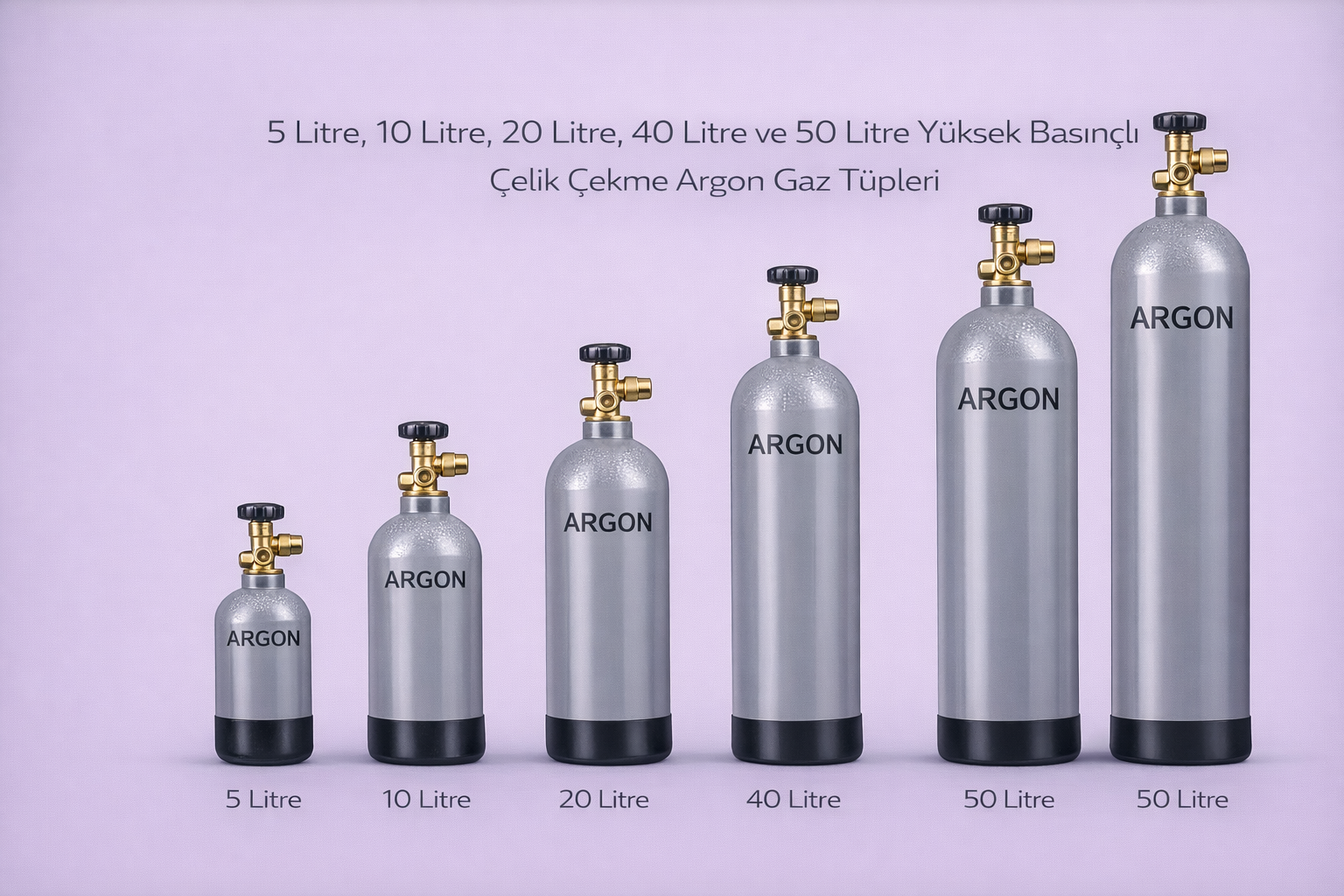 Yüksek Basınçlı Sınai Çelik Çekme Argon Gaz Tüpleri